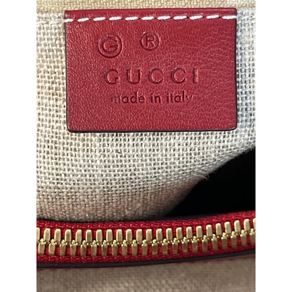 Gucci Guccissima Red Leather Tote Bag Shoulder Satchel Authentic Made In Italy - Picture 3 of 16